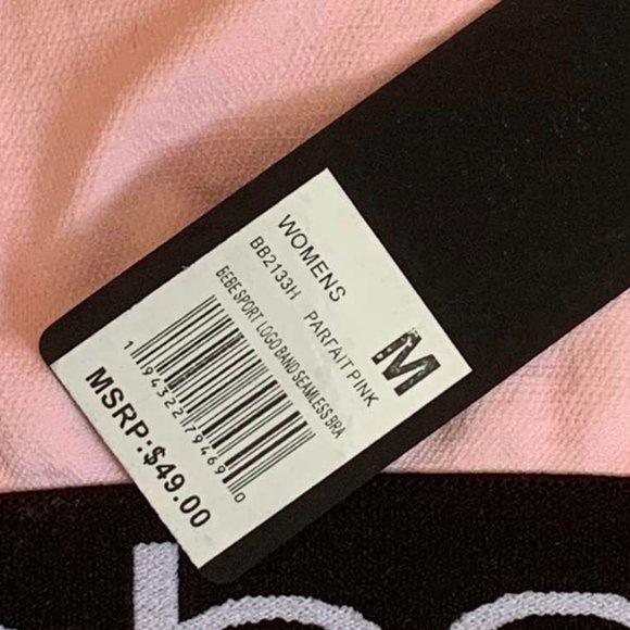 NWT - Bebe Sport Logo Band Seamless Bra (Size: M) - Picture 3 of 3